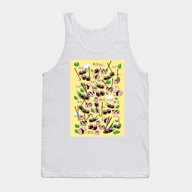 sushi Yellow Tank Top by nickemporium1